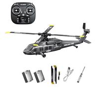 Zynflow K200 RC Helicopter for Adults, Black Hawk K200 Remote Controll Helicopter with Gyro, One-Key Stunt, K200 6CH Simulation Aerobatic Model with Optical Flow Positioning - Grey/2 Battery