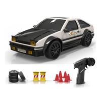 Zynflow RC Drift Car for Adults, 1/24 Scale 4WD 2.4G Drifting Remote Control Car Racing with High Speed 15KM/H, Lights Control, 6 Speed Switching - White&Black
