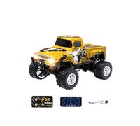 Zynflow RC Drift Car for Adults, 1/64 Scale Mini Off-Road Remote Control Car Racing with Speed 3.8KM/H, 5 Gears Speed Adjustment, Bigfoot Little Monster, APP Control - Yellow