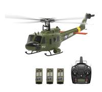 Zynflow RC Helicopter, F07-V UH1D Huey 6CH Remote Control Helicopter for Adults Teens, Military Style, 3D/6G Dual Flight Mode, Electronic Stabilization System - 3 Battery