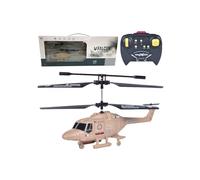 Zynflow RC Helicopter for Adults, 2.5 Channel Remote Control Helicopter - USB Rechargeable, LED Night Navigation Light, Crash-Resistant Design, Beige