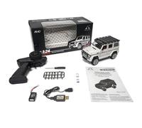 Zynflow RC Truck for Adults, 1/24 Scale Mini Off-Road Remote Control Car Drifting, Electric Brush Crawler Car with High Speed 10+KM/H, Proportional Control - White