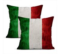 Zynii Set Of Two Throw Cushion Covers Decorative Flag Italy Or Italian Rough Fashion Abstract 18 x 18 Inch Pillow Case Home Car Sofa Office Meeting Room Decor Cushion Pillowcase