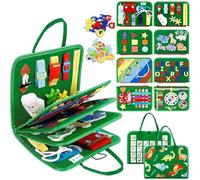 Zynor Montessori Busy Board, Tiba Toes Toddler Montessori Play Board, MontessoriToddler Travel BusyBoard for Long Car Rides and Summer Trips Boys Girls, Just Focused Play (B)