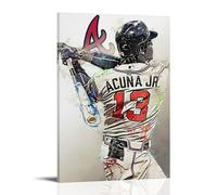 ZYNPCX Ronald Acuña Jr. Waterproof Poster Art Living Room Wall Bedroom Decoration Home Office And Gift Preparation Exquisite Gifts for Giving to People 16x24inch(40x60cm) Frame-style