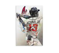 ZYNPCX Ronald Acuña Jr. Waterproof Poster Art Living Room Wall Bedroom Decoration Home Office And Gift Preparation Exquisite Gifts for Giving to People 12x18inch(30x45cm) Unframe-style