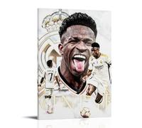 ZYNPCX Vinícius Júnior Waterproof Poster Art Living Room Wall Bedroom Decoration Home Office And Gift Preparation Exquisite Gifts for Giving to People 20x30inch(50x75cm) Frame-style