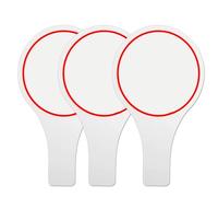 Zynqo 3 Pcs Strictly Paddles Erasable, Blank Dry Erase Answer Paddle White Writing Scoreboard Single Side Handheld Round Response Blank Score Paddles for Students Teachers Judges School Classroom