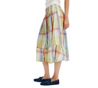 Zynqora Women's Casual Striped Vacation Wide Leg Pants Loose Elastic Waist Capri Boho Lightweight Pants,Yellow,S