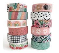 ZYNSHE Washi Tape Set, 12 Rolls of 15 mm Wide (7 m Long), Cute Decorative Tape for Scrapbooking, Bullet Journals, Planners, Gift Wrapping, DIY Decor and Craft Supplies