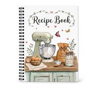 ZYNTAVA Blank Recipe Book to Make Your Own Recipes, A5 White Recipe Notebook for 100 Pages, Retro Personalised Cook Book, Cooking Gifts for Family, Cooking Lovers