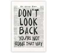 ZYNTAVA Motivational Posters, Retro Newspaper Black and White Wall Art, Vintage Inspirational Don't Look Back Posters for Bedroom, Home, Dorm Decor 12x16in Unframed