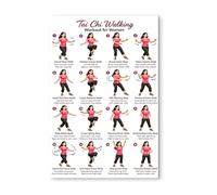 ZYNTAVA Tai Chi Walking Chart Wall Art, Tai Chi Guide Instructional Poster, Home Workout Canvas Wall Art for Seniors Woman Large Fitness Instruction Print