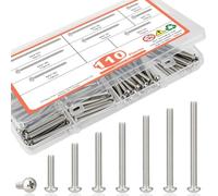 Zynthor 110Pcs M4 Machine Screws, Phillips Pan Head Screws | 304 Stainless Steel Phillips Screw, Fully Threaded Screw for DIY, Furniture, Electronics, Machinery