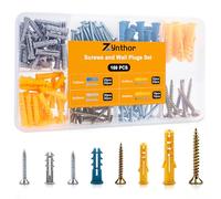 Zynthor 160Pcs Screws and Wall Plugs Set, Wall Plugs and Screws, Raw Plug Assorted and Plasterboard Screw, Plasterboard Fixings for Brick Concrete Drywall