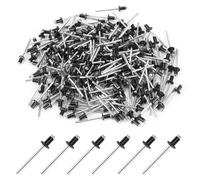 Zynthor 200Pcs Black Blind Rivets, 4.8 x 12mm Aluminium Pop Rivets, Corrosion Resistant Rivet Fasteners with Aluminium Mandrel for DIY, Workshop, Automotive, Solar and Machinery Repairs