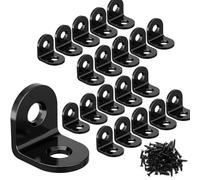 Zynthor 20Pcs L Bracket Corner Braces, 20 x 20mm Stainless Steel Corner Brackets, 90 Degree Right Angle Bracket, Metal L Brackets for Shelves Wood Furniture Cabinet Chair Drawer with a Pack of Screws