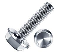 Zynthor 20Pcs M8 Bolts, M8 x 30mm Flanged Hex Head Bolts, External Flange Hex Drive Screws, Zinc Plated, Alloy Steel, Full Thread, Pump, Fix Car, DIY Project