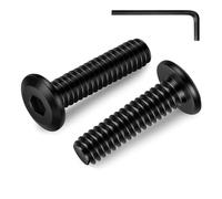 Zynthor 30Pcs M5 Bolts, M5 x 20mm Flat Head Socket Cap Screw Bolts, Allen Socket Drive Screws Assortment, Stainless Steel Black Oxide Bolt with Hex Key