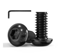 Zynthor 50Pcs M4 Bolts, M4 x 12mm Button Head Socket Cap Bolts Screws, Allen Hex Drive, Carbon Steel, Black Oxide, with Hex Spanner