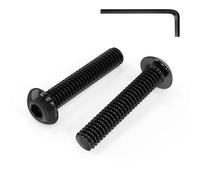 Zynthor 50Pcs M4 Bolts, M4 x 20mm Button Head Socket Cap Bolts Screws, Allen Hex Drive, Carbon Steel, Black Oxide, with Hex Spanner