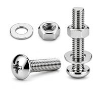 Zynthor 50Pcs M4 Screws, M4 x 10mm Pan Head Machine Screws Bolts | with Nuts and Washers, 304 Stainless Steel Phillips Screw, Fully Threaded Screw for DIY, Furniture, Electronics, Machinery