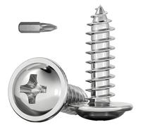 Zynthor 50Pcs M5 x 25mm Pan Head Self Tapping Screws, Phillips Wafer Head Screws, 304 Stainless Steel Screw, Wood Screw for Metal, Plastic and DIY Projects