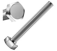 Zynthor 8Pcs M10 X 80mm Hex Bolts Hexagon Head Screws, 304 Stainless Steel, External Hex Drive, Full Thread, Bright Finish