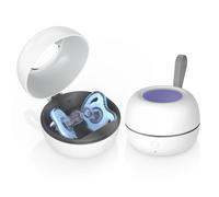Zyntieu Portable Pacifier Sanitizer, UV Light Sanitizer Box, 99.99% Cleaned in 3 Minutes, 90 Disinfection Cycles, USB Rechargeable, Baby Pacifier Sanitizer On the Go (Large White)