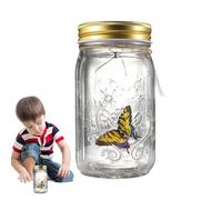 Zyntora Butterfly in a Jar that Moves - Animated Butterfly in a Glass Jar Battery Powered,Decorative Vivid Shape Home Ornaments for Shop, Markets, Children Room