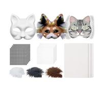 Zyntora Cat Face Cover Kit, Halloween Kitten Face Cover Arts Crafts Kit, Role-Play Cosplay Accessories for Adults Kids Pet Lovers Enthusiasts Photoshoots Christmas Masquerade