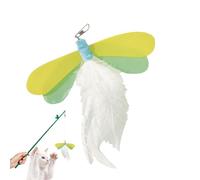 Zyntora Cat Teaser Wand,Dragonfly Shape Interactive Stick Accessories | Cat Pole Toy | for Pet Accessories Entertainment Kittens Home Indoor Outdoor