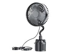 Zyntora Cup Holder Fan for Car, Blowing Fan for Truck, 3 Speeds Portable 12V/24V Blowing Accessory for Trip, Travel, Camping, Outdoors, Daily