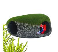 Zyntora Fish Cave for Aquarium - 2 Holes Rock Breeding Shelter Decoration - Shrimp Cave | for Home Workplace Freshwater Saltwater Terrarium Aquarium Corner Tanks Display