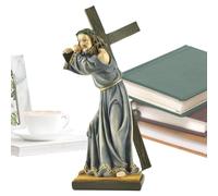 Zyntora Jesus Statue Catholic,Resin Art Model Sculpture - Religious Figure | for Home Desk Office Church Living Room Festival Tabletop