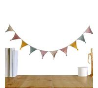 Zyntora Pennant Banner, 9 Ft Cotton Fabric Garland Decor, Colorful Pennant Garland for Baby Shower Bedroom Garden Classroom School Nursery Kids' Room Birthday Party Decoration