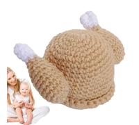 Zyntora Roasted Turkey Hat - Chicken Headwear Knitted Thanksgiving Turkey Trot Hat,Funny Parties Costume Breathable Roasted for Birthday, Children's Day Celebrations