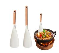 Zyntora Silicone Spatula Set - Wooden Handle Frying Spatula | Non Scratch Kitchen Paddle - for Home Apartment Grill Chef Pancake Frying Baking Cooking Serving