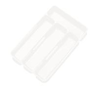 Zyntora Silverware Organizer for Drawer, Silverware Trays for Kitchen Drawers, Compact 4 Compartment Holder for Forks Spoons Cooking House Apartment Dorm College Cabinet Camping