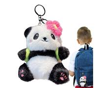 Zyntora Stuffed Panda Keychains, Animal Backpack Charm, Lightweight Adorable Backpack Accessories, Soft Plush Toy Ornament for Children Adults Students Teens Girls