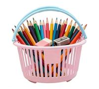 Zyntora Tiny Basket,Hollow Portable Container with Handles,Shower Toiletry Holder Basket | for Home Dormitory Apartment School Classroom Kindergarten Nursery Bathroom Kitchen Toy Fruit Stationery