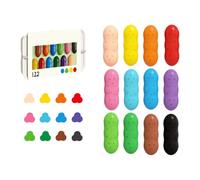 Zyntora Toddler Crayons | Washable Crayons for Children,Pea Shape Easy-Grip Coloring Art Supplies 12 Colors for Toddler Travel Classroom Easter Party Favors