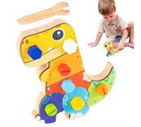 Zyntora Toddler Screwdriver Board | Wood Educational Learning Toys - Dinosaur Screwdriver Board Hand Eye Coordination Toy for Kids Toddler Classroom Home