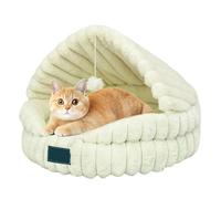 Zyntora Warming Bed for Cats,Semi-Enclosed Warm Cat Nest | Anti-Slip Soft Dog Cave for Homeowners Kittens Puppies Bedroom Living Room Study Daytime Napping Nighttime Sleeping Recovery Period
