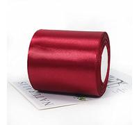 ZYOOO 10cm Wide Satin Ribbon,25m Wine Red Large Thick Ribbon for Wedding Decoration,Cutting Ceremony,Grand Opening,Sash,Chair,Table,Bows Floral,Sewing Craft,Gift Wrapping,DIY Decoration