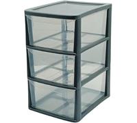 ZYORA A4 Medium Plastic Storage Drawers Unit, Compact Vertical Organizer with Drawers, Durable Plastic Drawers Storage and Organization for Home, Office, Crafts & Household Use (Silver/Clear, 3-Tier)