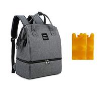 Zyorenc Large Breastmilk Cooler Bag with Ice Pack Changing Backpack Insulated Baby Bottle Bag for Nursing Mother Breast Pump USB (Grey)