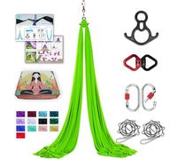 ZYOsJK Aerial Silks 11 Yards - Premium Aerial Silk Hammock for Home or Acrobatic Flying Yoga (LIGHT GREEN)