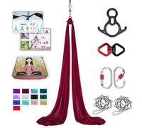 ZYOsJK Aerial Silks 11 Yards - Premium Aerial Silk Hammock for Home or Acrobatic Flying Yoga (RED)