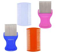 zYoung 4 Pcs Head Hair Comb Including 2 Pieces Hair Comb Double Sided 2 Pieces Removal Dandruff Comb with Metal Teeth